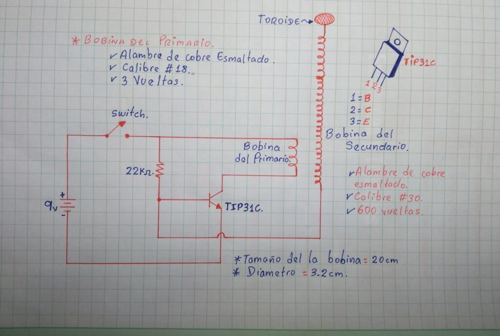 bobina de tesla diagrama esquematico